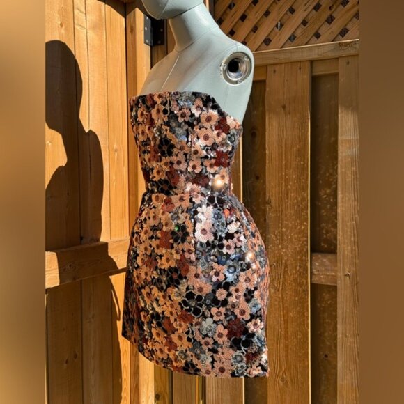 🆕 BRONX & BANCO 🧿 NWOT Maraya Floral Sequin Mini Dress, Pink Multi, Sz XS US 2 - Picture 11 of 17